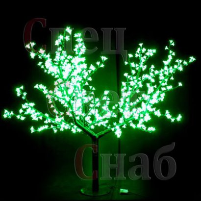Светодиодная Сакура. Зеленая. 250 см