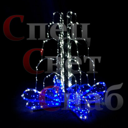 Световой фонтан "Зимний малый" Сине-белый 1,6 м