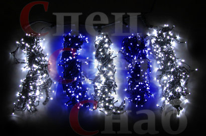 Клип-лайт "спайдер 5х20м". Сине-белый. Постоянное свечение.