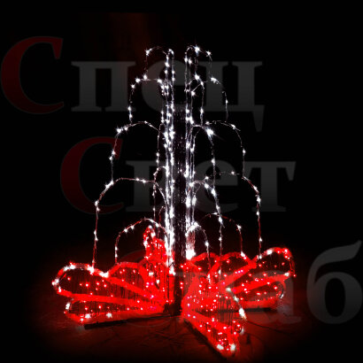 Фонтан уличный световой "Зимний малый" 1,6 м красный