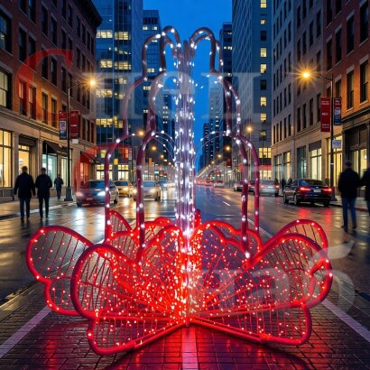 Сияющий фонтан уличный "Зимний 2,5м" Красный