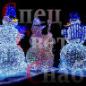 Световая декоративная композиция Снеговики Набор из 3 фигур