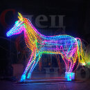 Световая уличная фигура 3D "Радужный Конь" 2х2.6м