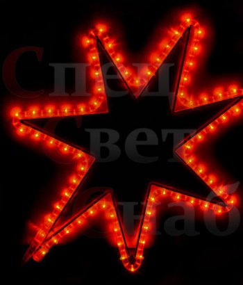 Светодиодная звезда Семиконечная Красная 45 см Новинка
